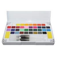 36pce Colours High Quality Solid Transparent Watercolour Paint Half Pan Set