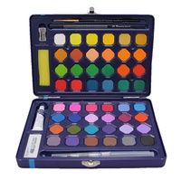 48pce Premium Watercolour Cake Paint Set In Metal Travel Box