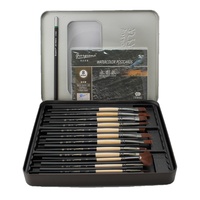 12pce Multi Function Set Brushes in Tin Gift Big Variety Painting