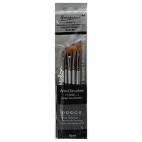 5pce Angle Shader Taklon Acrylic Brush Set Silver Handles Painting Set Quality Reusable