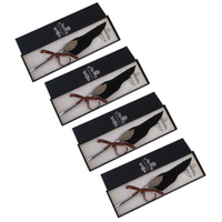 4x Calligraphy Pen Sets Antique Style 24cm 1 Nib Black Feather in Gift Box 