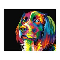 Abstract Dog Bright - Paint by Numbers Canvas Art Work DIY 40cm x 50cm