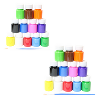 2x Acrylic Paints Sets 25ml Tubs Introduction Colours Includes Brush Art Set