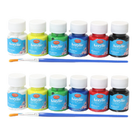 2x Acrylic Paints 6 Colour Sets 25ml Tubs Intro Includes Brush Art