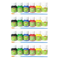 4x Oil Paints 6 Colour Sets 25ml Tubs Intro Includes Brush Art