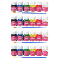 4x Gouache Paints 6 Colour Sets 25ml Tubs Intro Includes Brush Art