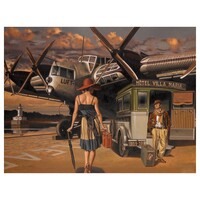 Vintage Holiday Departure Paint by Numbers Canvas Art Work DIY 40cm x 50cm