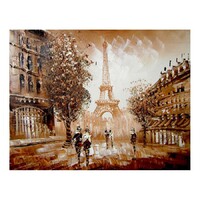 Sepia Eiffel Tower Vintage Paint by Numbers Canvas Art Work DIY 40cm x 50cm