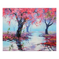 Autumn Park Paint by Numbers Canvas Art Work DIY 40cm x 50cm