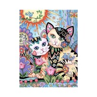 Two Cats in Pastels Paint by Numbers Canvas Art Work DIY 40cm x 50cm