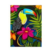 Toucan Bird in Forest Paint by Numbers Canvas Art Work DIY 40cm x 50cm