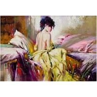 Lady in Yellow Paint by Numbers Canvas Art Work DIY 40cm x 50cm