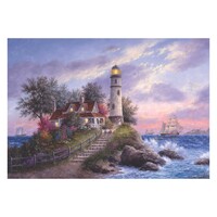 Light House Waves Crashing Paint by Numbers Canvas Art Work DIY 40cm x 50cm