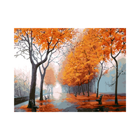 Autumn Leaves in Park Paint by Numbers Canvas Art Work DIY 40cm x 50cm