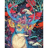 Rainbow Deer Abstract Paint by Numbers Canvas Art Work DIY 40cm x 50cm