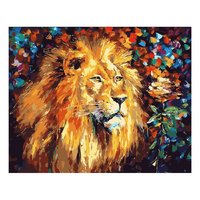 Powerful Lion Paint by Numbers Canvas Art Work DIY 40cm x 50cm