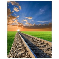 Train Tracks Infinity Landscape Diamond Art Painting Kit Set DIY 40cm x 50cm