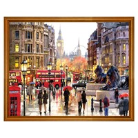 London Big Ben Red Bush and Telephone Booth Diamond Art Painting Kit Set DIY 40cm x 50cm