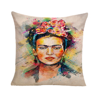 Frida Kahlo with Coloured Shadow Cushion Cover (No Insert) 45cm Mexican Inspired Design