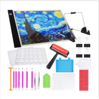 31pce A4 Diamond Art LED Light Box With Tools, Wax, Roller & Stand Fun Kit Gift Set