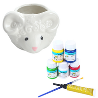 DIY Painting Pot Kit Mouse Pot & Ceramic Paint Set for Plants Decoration