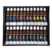 24pce Acrylic Paint in Aluminium Tubes Great Pigment Set 12ml Gift Pack