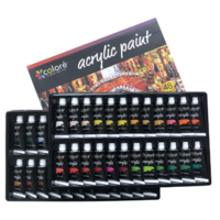 48pce Acrylic Paint 22ml Aluminium Tubes Great Pigment Gift Set Artist Quality