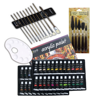 65pce Acrylic Painting Kit with Brushes, Palette & Knives, Artist Complete Gift Set