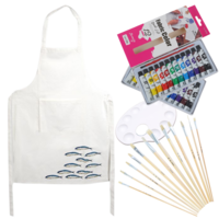 DIY Paint Your Own Apron Kit, Fabric Paint, Cotton Apron, Paint Brushes