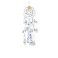 16cm Dream Catcher with Handmade Crochet Star Motif with Lace and Feather Decoration