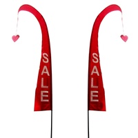 2M Red Bali Flag With Sale in White, Printed on Both Sides, Great for Shops, Garage Sales