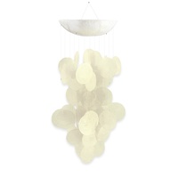 35cm X 15cm Capiz Shell Mobile Wind Chime with White Mother of Pearl Shells