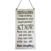 40cm x 20cm Funny Quote For Teenagers, Sassy, Quirky Wooden Hanging Sign