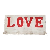 40cm Wooden Hanger Key Rack with LOVE Style, Hand Made & Painted