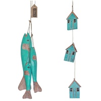 1pce Hanging 3 Tiered Nautical Beach House Motifs, Wall Art, Starfish, Lighthouses etc