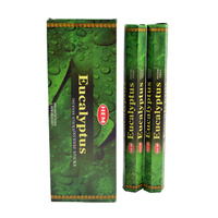 120 Incense Sticks Bulk Pack, HEM, Zen Aromatherapy, 6 Boxes of 20 Sticks [Scent: Eucalyptus]