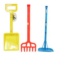 36cm Kids 3pce Rake, Shovel Colourful Plastic Beach Sand Tool Set 