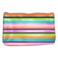 Funky Retro Pencil Case w/ Zipper PVC 21cm x 13cm Back to School - STRIPES