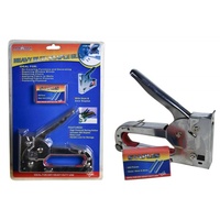 Heavy Duty Steel Staple Gun with Bonus 500 Staples Included - 6 x 8mm Size