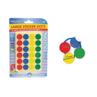 20 x Sheets Large Sticker Dots Red, Blue, Yellow and Green Assorted 20mm Dia