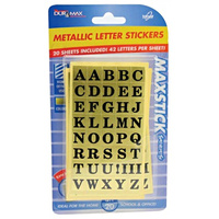 20 x Sheets Metallic Letter Stickers (800 Stickers in Total)