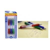 3pce retractable blue pens w/grip. Office Supplies. Back to School. Stationery