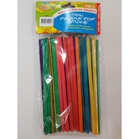 110 Pce Thin Paddle Pop Sticks Multi Colour