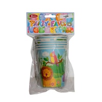 2 Pack of 6pce Paper Party Cups, Animal and Birthday Design, Partys and Birthdays