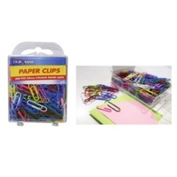 300pce Multi-Coloured 28mm Paper Clips in Hard Case, Great for Home, School, Work