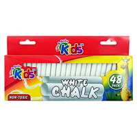 48pce White Chalk 8cm Chalk Sticks