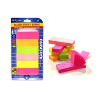 6pce Fluro Sticky Notes - Coloured - 100pce Each Book 75x25mm