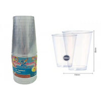 15pce Plastic Tumblers 207ml Clear Excellent for Parties and Birthdays Drinking Cups