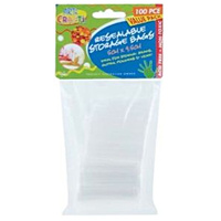 100pce Resealable Storage Zip Lock Bags 5cm x 9.5cm