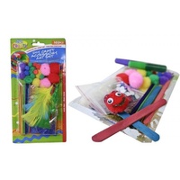 103pce DIY Craft Accessory Art Set, Pom Poms, Feathers, Eyes, Glitter